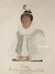 SACHSEN: Sophia, Herzogin von Sachsen-Weimar, geb. Prinzessin von Wrttemberg, 1563 - 1590, Stuttgart, Vacha, Tochter von Herzog Christoph von Wrttemberg (15151568) u. Anna Marie von BrandenburgBayreuth (15261589); vermhlt 1583 mit Herzog Friedrich Wilhelm I. von SachsenWeimar (15621602).   Schwester von Herzog Ludwig III. 