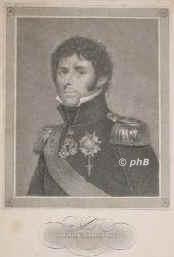 SCHWEDEN: Karl XIV. Johann, Knig von Schweden und Norwegen, 1763 - 1844, Pau (Sdfrankreich), Stockholm, Regent 181844. Dynastie Bernadotte. Franzsischer Marschall, 1807 Gouverneur von Hamburg-Bremen-Lbeck. Kronprinz von Schweden 1810, von Norwegen 1814, Knig 1818.  Vermhlt 1798 mit Dsire Clary (17771860), Mutter des Thronerben Knig Oscar I. (17991859). [> Bernadotte, Jean Baptiste, Portrait, STAHLSTICH:, ohne Adresse