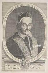 PAPST: Innozenz XI. (Benedetto Odescalchi), , 1611 - 1689, Como, Rom, Regent 167689. 1645 Kardinal, 1650 Bischof von Novara. Whrend seines Pontifikats fand 1688 die Glorious Revolution in England statt u. starb 1689 Knigin Christine von Schweden in Rom., Portrait, KUPFERSTICH:, Blondeau sc.