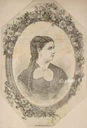 MONACO: Mary Victoria, Prinzessin von Monaco, geb. Lady Douglas-Hamilton, 1850 - 1922, Hamilton Palace, London, Budapest, 1869 (geschieden 1880) erste Gemahlin des spter reg. Frsten Albert I. Honor Charles (18481922). Mutter des Thronerben Louis II. (18701949)., Portrait, HOLZSTICH:, ohne Adresse